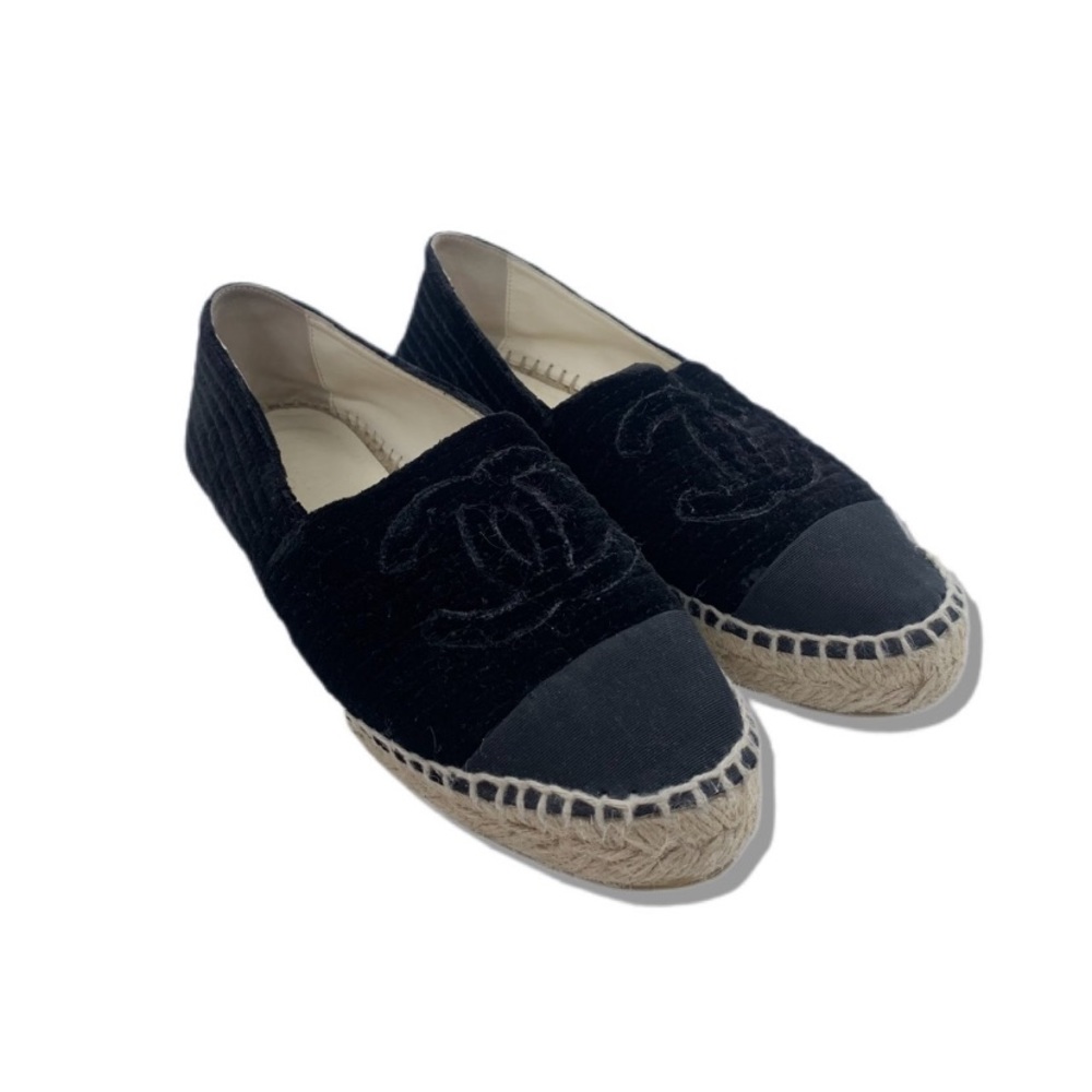 Chanel Velvet CC Espadrilles